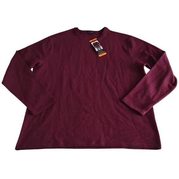 NWT Banana Republic XXL Red Textured Double Knit Crew - Picture 1 of 14
